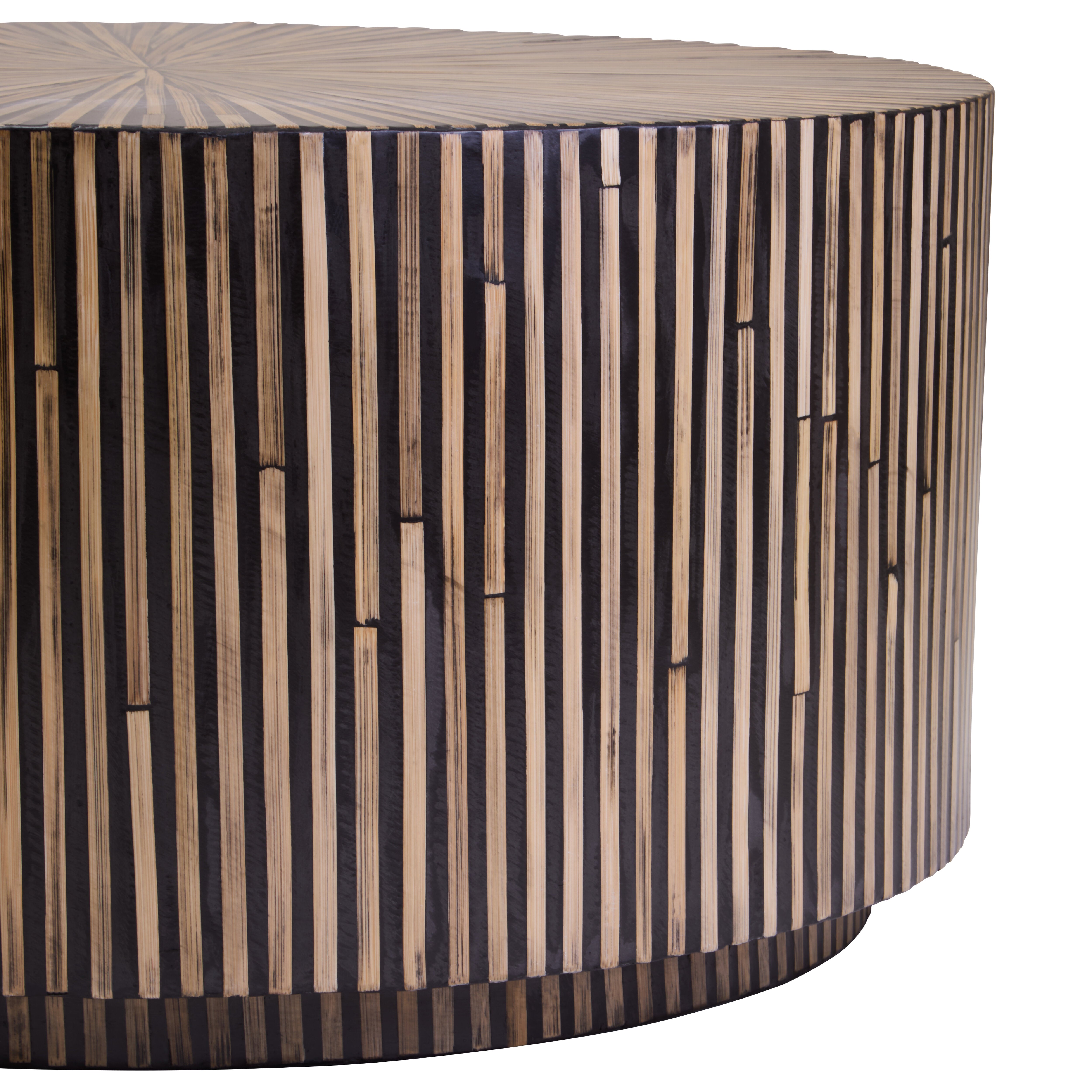 Antibes Bamboo Inlay Round Coffee Table